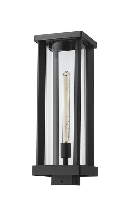 Outdoor Post Mount Fixture Z-Lite 586PHBS-BK Black Glenwood 1 Light Outdoor Post Mount Fixture Z-Lite