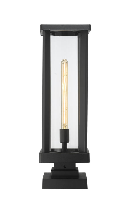 Outdoor Pier Mounted Fixture Z-Lite 586PHBS-SQPM-BK Black Glenwood 1 Light Outdoor Pier Mounted Fixture Z-Lite