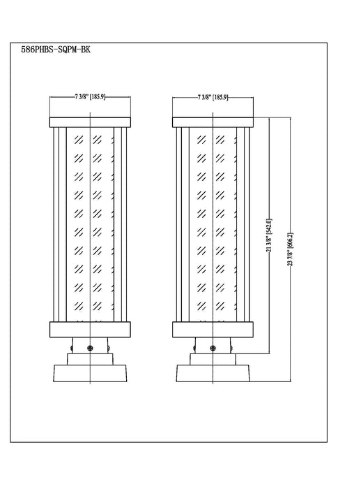 Outdoor Pier Mounted Fixture Z-Lite 586PHBS-SQPM-BK Black Glenwood 1 Light Outdoor Pier Mounted Fixture Z-Lite