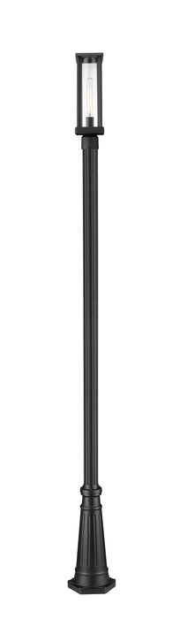 Outdoor Post Mounted Fixture Z-Lite 586PHMR-519P-BK Black Glenwood 1 Light Outdoor Post Mounted Fixture Z-Lite