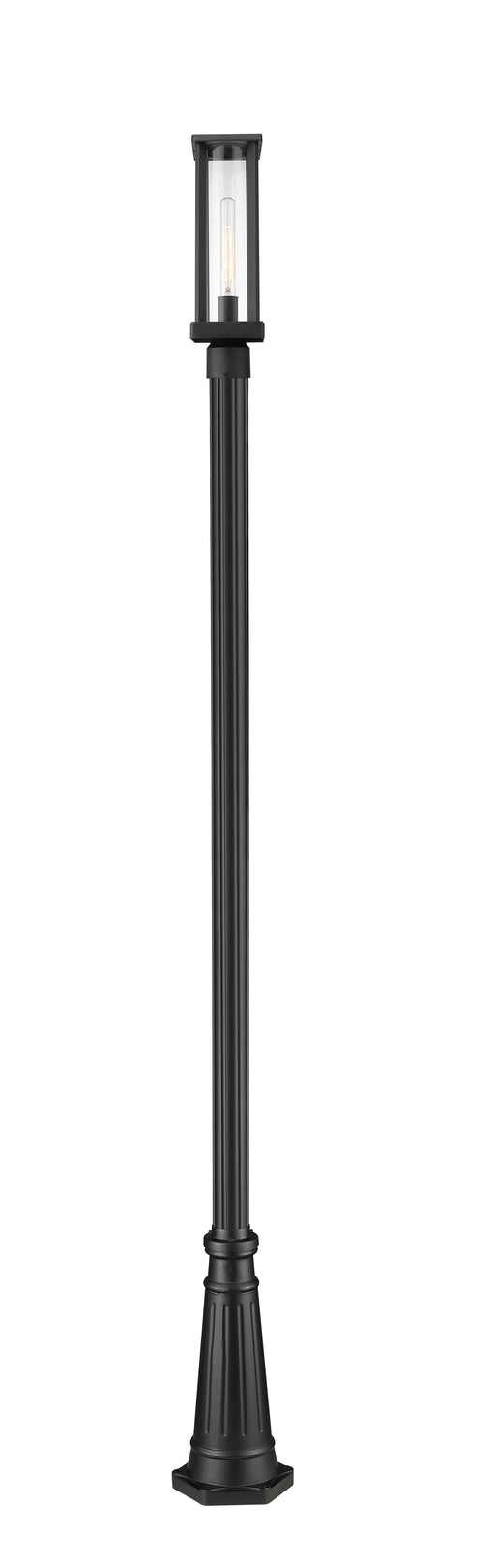 Outdoor Post Mounted Fixture Z-Lite 586PHMR-519P-BK Black Glenwood 1 Light Outdoor Post Mounted Fixture Z-Lite