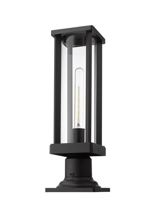 Outdoor Pier Mounted Fixture Z-Lite 586PHMR-533PM-BK Black Glenwood 1 Light Outdoor Pier Mounted Fixture Z-Lite