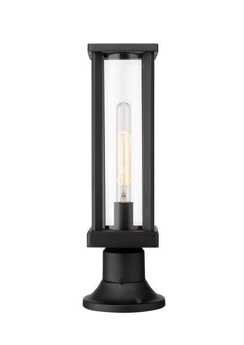 Outdoor Pier Mounted Fixture Z-Lite 586PHMR-553PM-BK Black Glenwood 1 Light Outdoor Pier Mounted Fixture Z-Lite