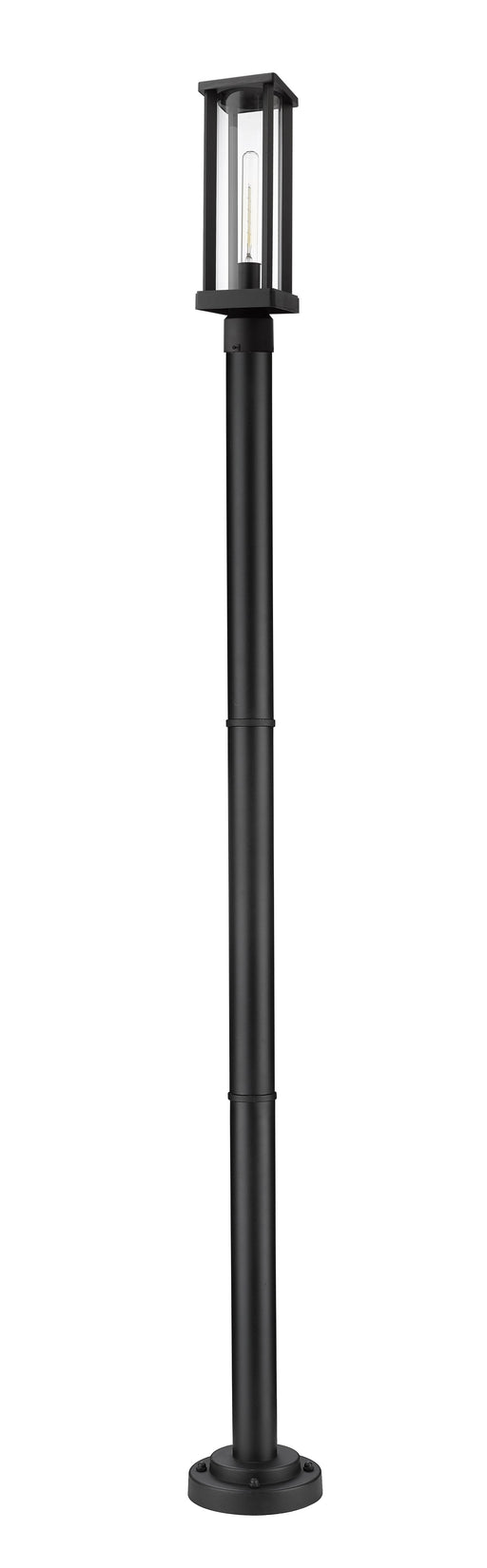 Outdoor Post Mounted Fixture Z-Lite 586PHMR-567P-BK Black Glenwood 1 Light Outdoor Post Mounted Fixture Z-Lite