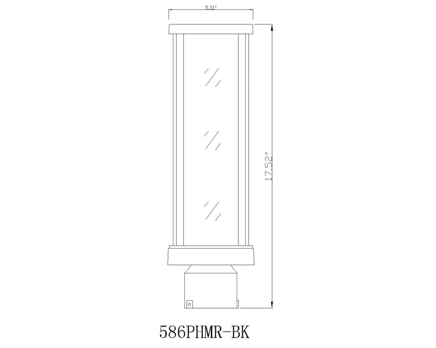 Outdoor Post Mount Fixture Z-Lite 586PHMR-BK Black Glenwood 1 Light Outdoor Post Mount Fixture Z-Lite