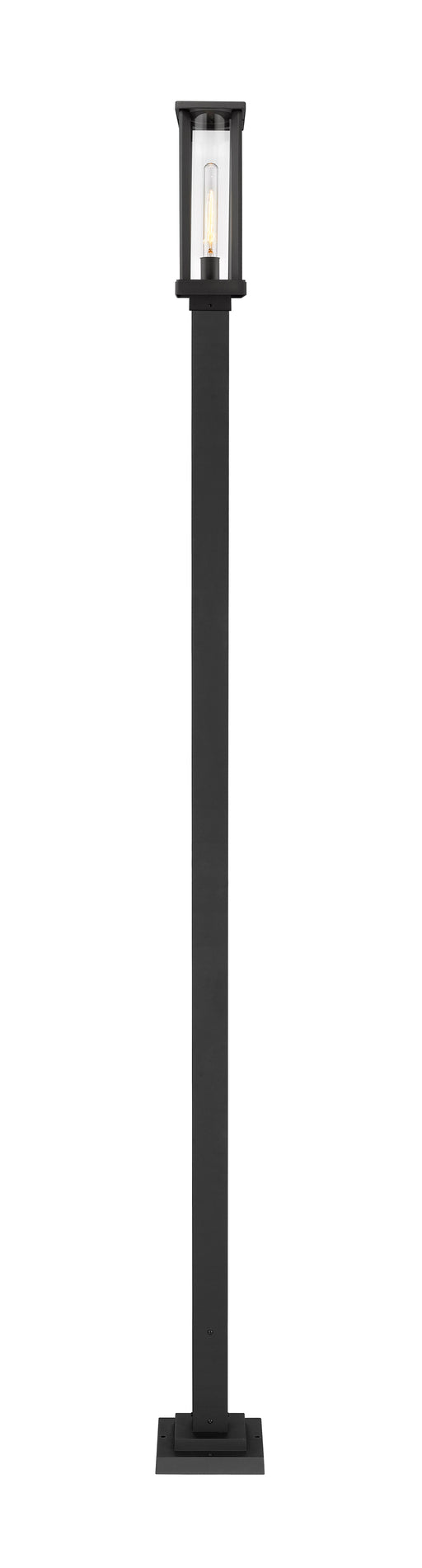 Outdoor Post Mounted Fixture Z-Lite 586PHMS-536P-BK Black Glenwood 1 Light Outdoor Post Mounted Fixture Z-Lite