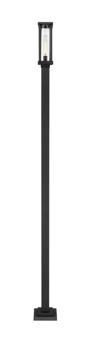Outdoor Post Mounted Fixture Z-Lite 586PHMS-536P-BK Black Glenwood 1 Light Outdoor Post Mounted Fixture Z-Lite