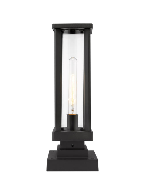 Outdoor Pier Mounted Fixture Z-Lite 586PHMS-SQPM-BK Black Glenwood 1 Light Outdoor Pier Mounted Fixture Z-Lite