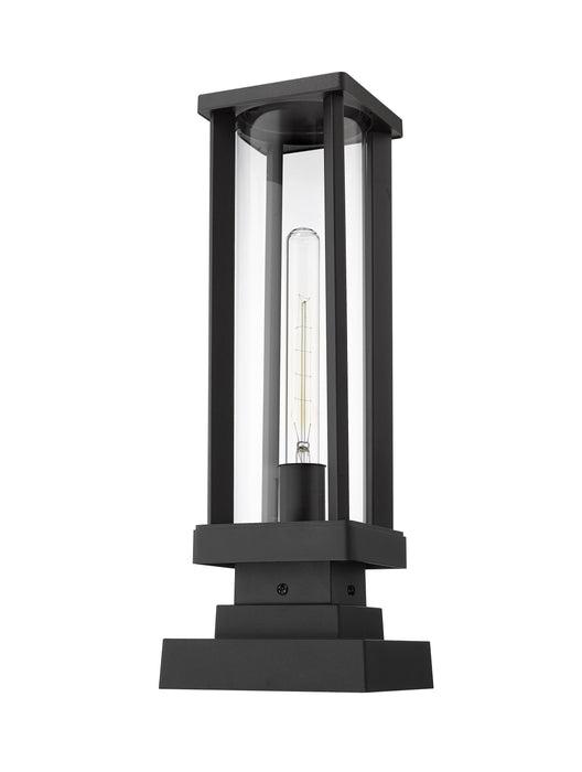 Outdoor Pier Mounted Fixture Z-Lite 586PHMS-SQPM-BK Black Glenwood 1 Light Outdoor Pier Mounted Fixture Z-Lite