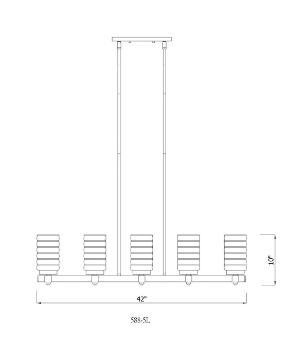 Outdoor Linear Chandelier Z-Lite 588-5L-ABB Ashen Barnboard Tahoe 5 Light Outdoor Linear Chandelier Z-Lite