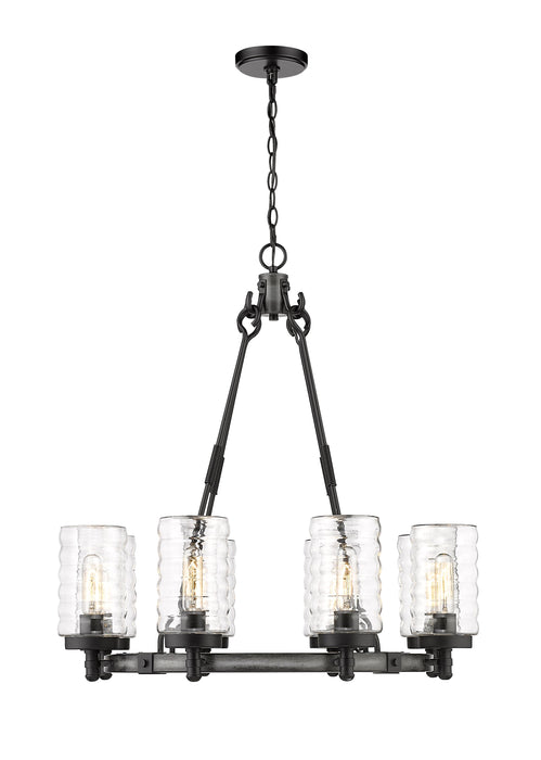 Outdoor Chandelier Z-Lite 588-8ABB Ashen Barnboard Tahoe 8 Light Outdoor Chandelier Z-Lite