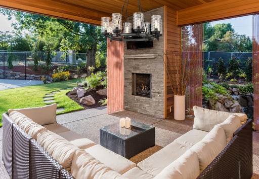 Outdoor Chandelier Z-Lite 588-8ABB Ashen Barnboard Tahoe 8 Light Outdoor Chandelier Z-Lite
