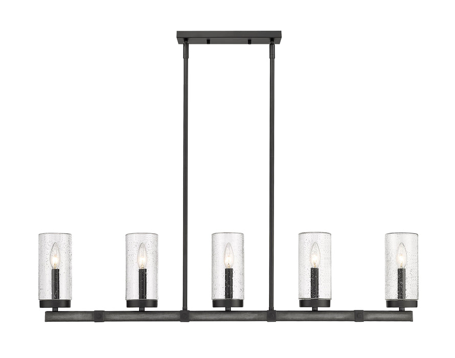 Outdoor Linear Chandelier Z-Lite 589-5L-ABB Ashen Barnboard Marlow 5 Light Outdoor Linear Chandelier Z-Lite