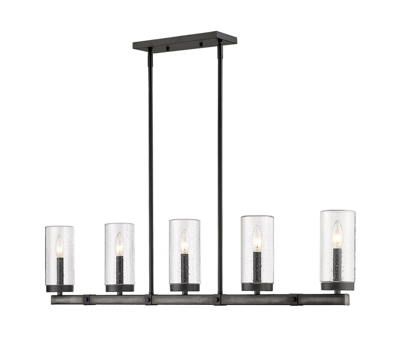 Outdoor Linear Chandelier Z-Lite 589-5L-ABB Ashen Barnboard Marlow 5 Light Outdoor Linear Chandelier Z-Lite