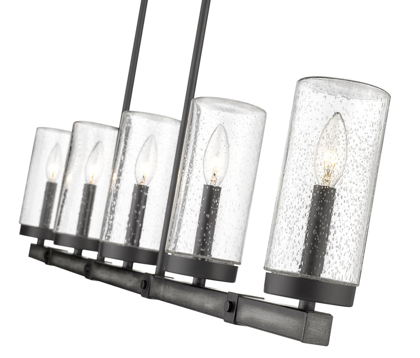 Outdoor Linear Chandelier Z-Lite 589-5L-ABB Ashen Barnboard Marlow 5 Light Outdoor Linear Chandelier Z-Lite