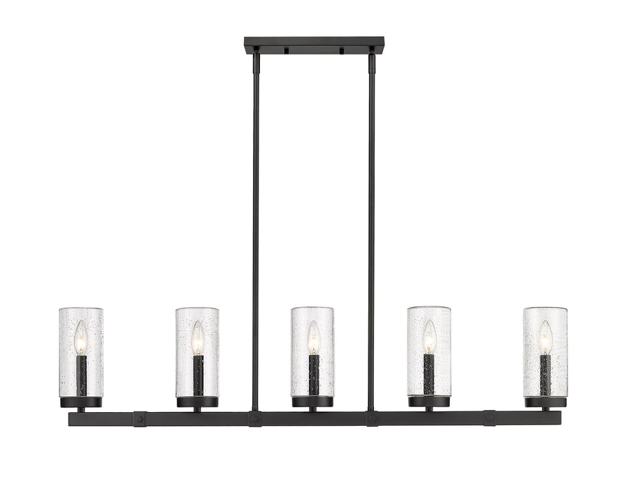 Outdoor Linear Chandelier Z-Lite 589-5L-BK Matte Black Marlow 5 Light Outdoor Linear Chandelier Z-Lite