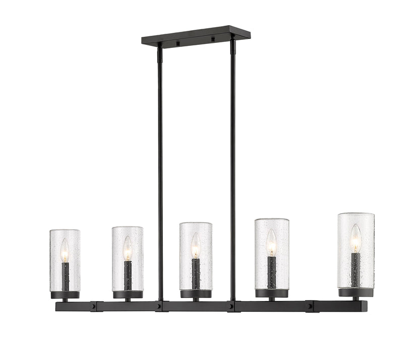 Outdoor Linear Chandelier Z-Lite 589-5L-BK Matte Black Marlow 5 Light Outdoor Linear Chandelier Z-Lite