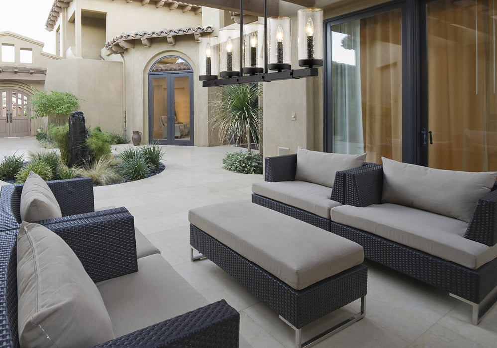 Outdoor Linear Chandelier Z-Lite 589-5L-BK Matte Black Marlow 5 Light Outdoor Linear Chandelier Z-Lite