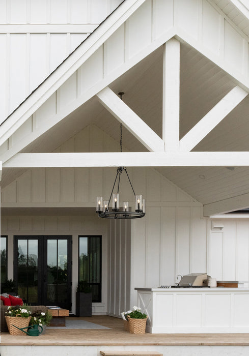 Outdoor Chandelier Z-Lite 589-6ABB Ashen Barnboard Marlow 6 Light Outdoor Chandelier Z-Lite