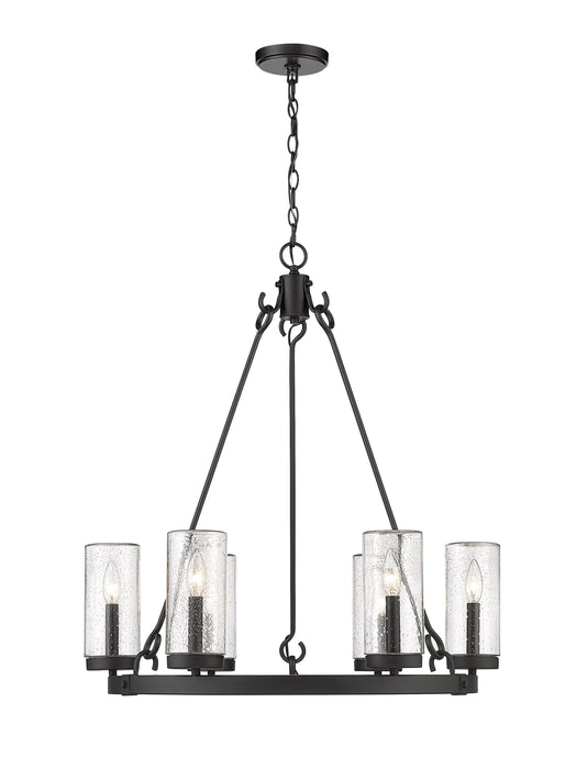 Outdoor Chandelier Z-Lite 589-6BK Matte Black Marlow 6 Light Outdoor Chandelier Z-Lite