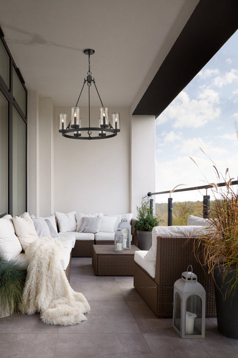 Outdoor Chandelier Z-Lite 589-6BK Matte Black Marlow 6 Light Outdoor Chandelier Z-Lite