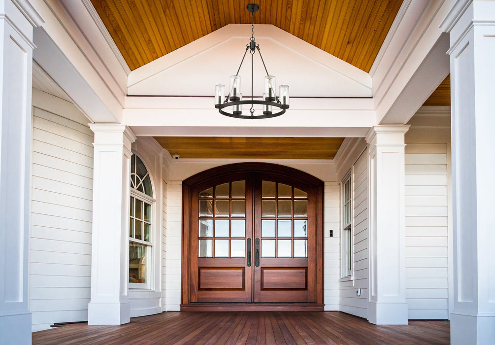 Outdoor Chandelier Z-Lite 589-6BK Matte Black Marlow 6 Light Outdoor Chandelier Z-Lite