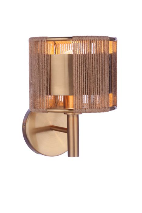 Wall Sconce Craftmade 59061-SB Kensey Rope Wrapped Wall Sconce in Satin Brass Craftmade