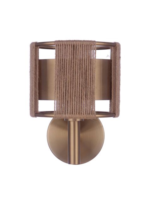 Wall Sconce Craftmade 59061-SB Kensey Rope Wrapped Wall Sconce in Satin Brass Craftmade