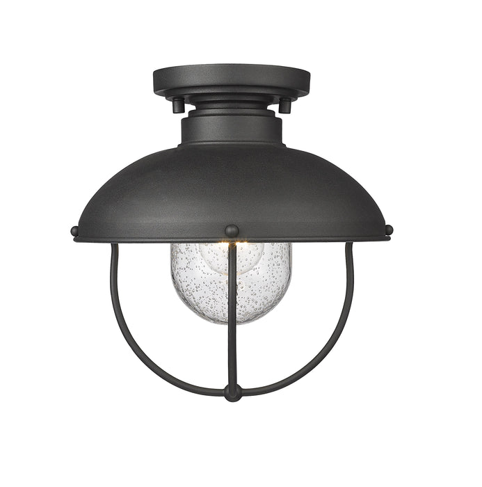 Outdoor Flush Mount Z-Lite 590F-BK Black Ansel 1 Light Outdoor Flush Mount Z-Lite