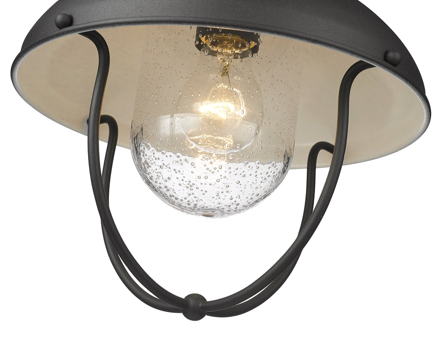 Outdoor Flush Mount Z-Lite 590F-BK Black Ansel 1 Light Outdoor Flush Mount Z-Lite
