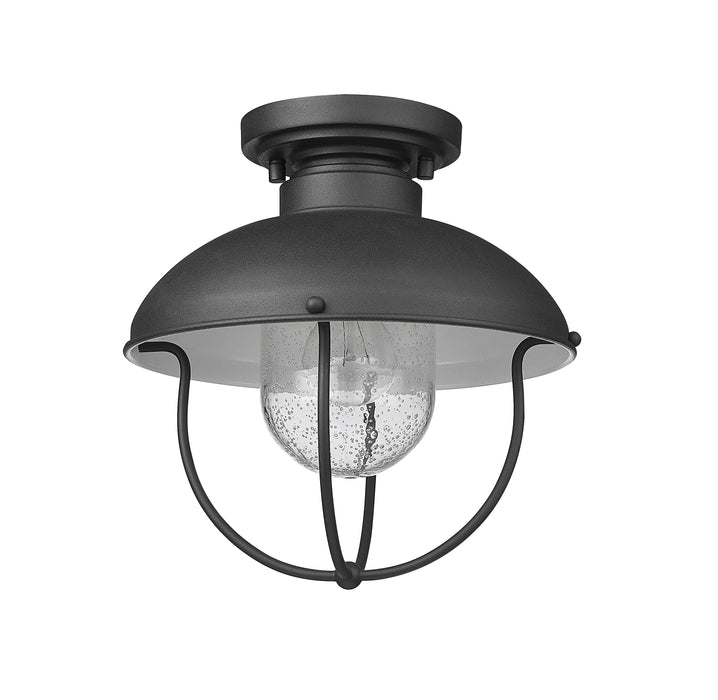 Outdoor Flush Mount Z-Lite 590F-BK Black Ansel 1 Light Outdoor Flush Mount Z-Lite