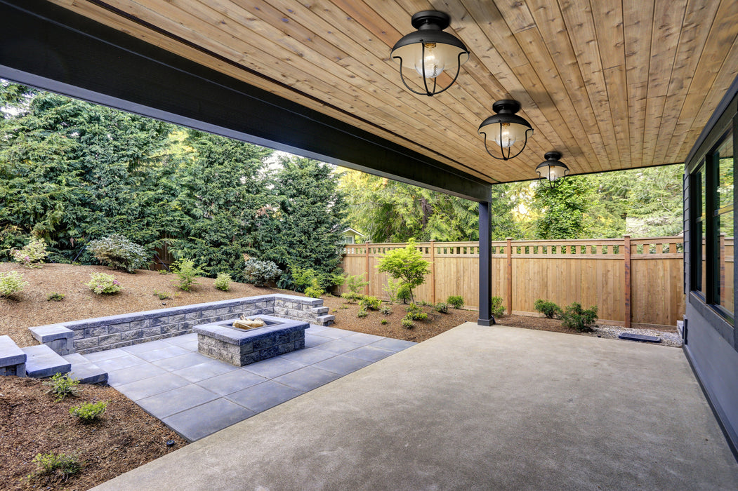 Outdoor Flush Mount Z-Lite 590F-BK Black Ansel 1 Light Outdoor Flush Mount Z-Lite