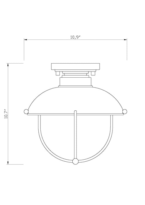 Outdoor Flush Mount Z-Lite 590F-GV Galvanized Ansel 1 Light Outdoor Flush Mount Z-Lite