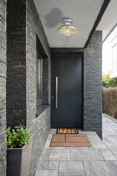 Outdoor Flush Mount Z-Lite 590F-GV Galvanized Ansel 1 Light Outdoor Flush Mount Z-Lite