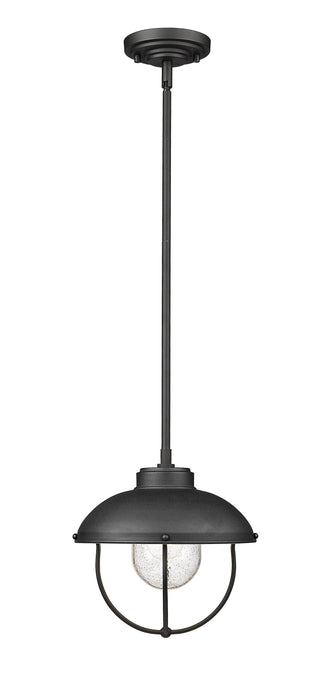 Outdoor Pendant Z-Lite 590P-BK Black Ansel 1 Light Outdoor Pendant Z-Lite