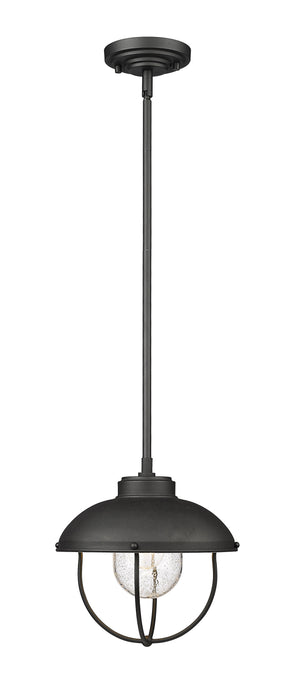 Outdoor Pendant Z-Lite 590P-BK Black Ansel 1 Light Outdoor Pendant Z-Lite