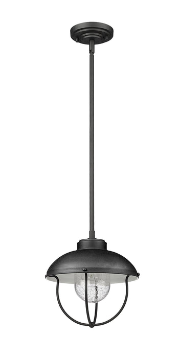 Outdoor Pendant Z-Lite 590P-BK Black Ansel 1 Light Outdoor Pendant Z-Lite