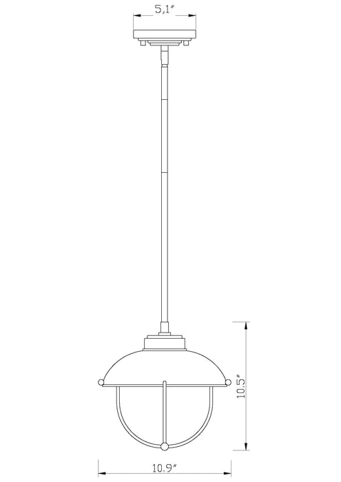 Outdoor Pendant Z-Lite 590P-GV Galvanized Ansel 1 Light Outdoor Pendant Z-Lite
