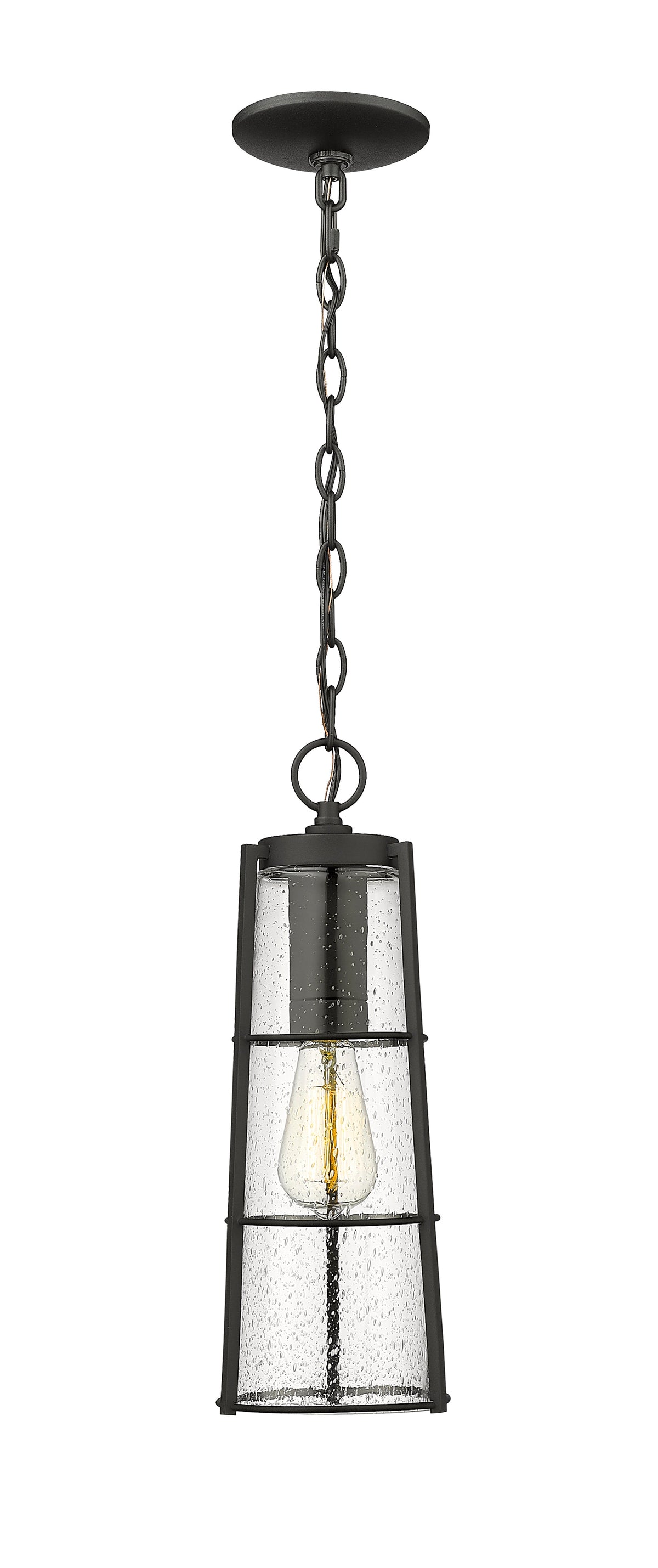 Z-Lite 591CHB-BK Black Helix 1 Light Outdoor Chain Mount Ceiling ...