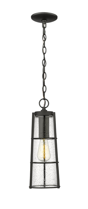 Outdoor Chain Mount Ceiling Fixture Z-Lite 591CHB-BK Black Helix 1 Light Outdoor Chain Mount Ceiling Fixture Z-Lite