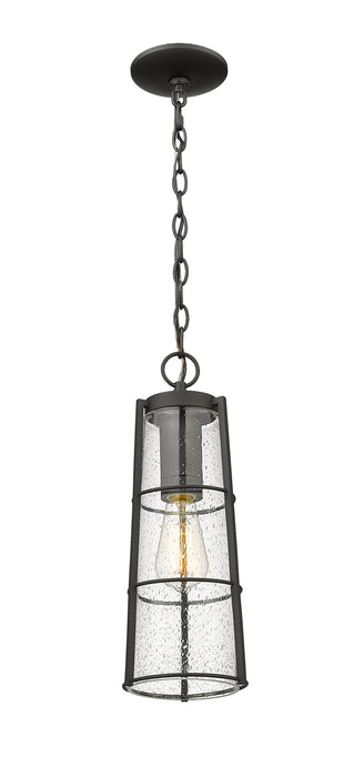 Outdoor Chain Mount Ceiling Fixture Z-Lite 591CHB-BK Black Helix 1 Light Outdoor Chain Mount Ceiling Fixture Z-Lite