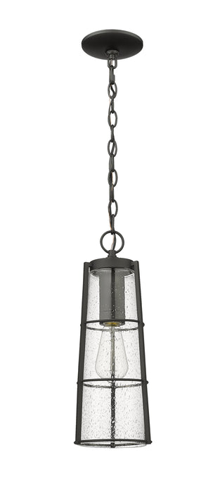 Outdoor Chain Mount Ceiling Fixture Z-Lite 591CHB-BK Black Helix 1 Light Outdoor Chain Mount Ceiling Fixture Z-Lite