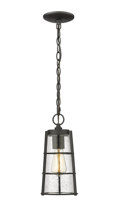 Outdoor Chain Mount Ceiling Fixture Z-Lite 591CHM-BK Black Helix 1 Light Outdoor Chain Mount Ceiling Fixture Z-Lite