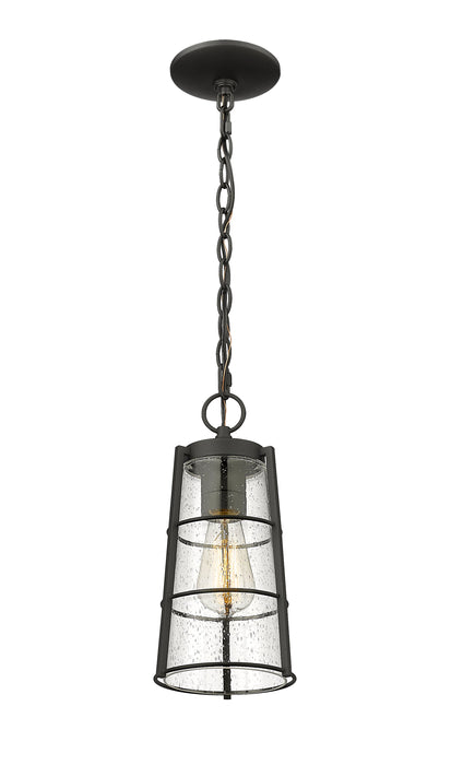 Outdoor Chain Mount Ceiling Fixture Z-Lite 591CHM-BK Black Helix 1 Light Outdoor Chain Mount Ceiling Fixture Z-Lite