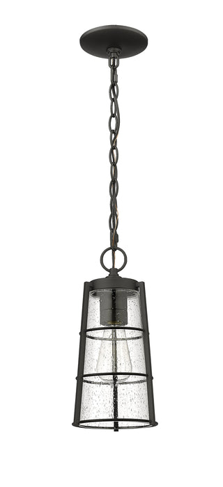 Outdoor Chain Mount Ceiling Fixture Z-Lite 591CHM-BK Black Helix 1 Light Outdoor Chain Mount Ceiling Fixture Z-Lite