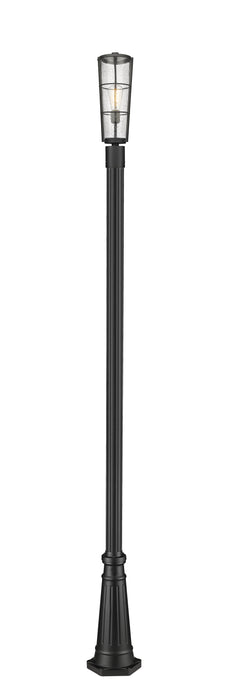 Outdoor Post Mounted Fixture Z-Lite 591PHB-519P-BK Black Helix 1 Light Outdoor Post Mounted Fixture Z-Lite