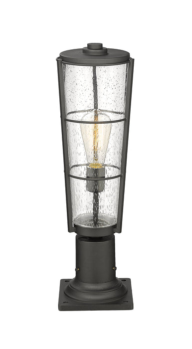 Outdoor Pier Mounted Fixture Z-Lite 591PHB-533PM-BK Black Helix 1 Light Outdoor Pier Mounted Fixture Z-Lite