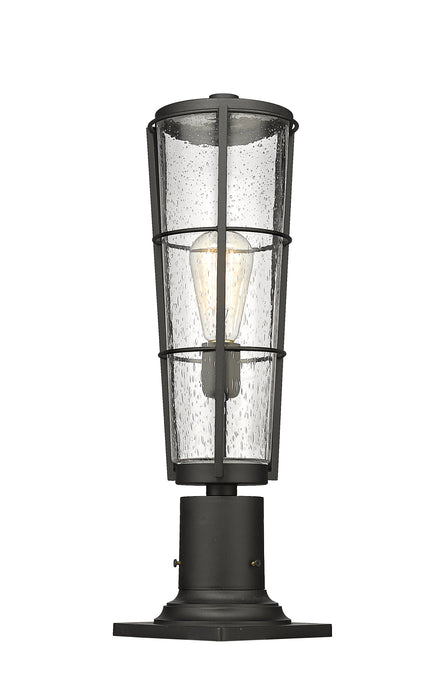 Outdoor Pier Mounted Fixture Z-Lite 591PHB-533PM-BK Black Helix 1 Light Outdoor Pier Mounted Fixture Z-Lite