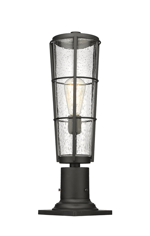 Outdoor Pier Mounted Fixture Z-Lite 591PHB-533PM-BK Black Helix 1 Light Outdoor Pier Mounted Fixture Z-Lite