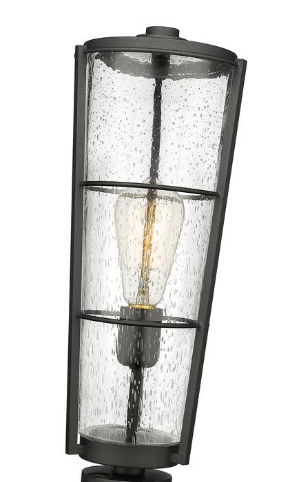 Outdoor Pier Mounted Fixture Z-Lite 591PHB-533PM-BK Black Helix 1 Light Outdoor Pier Mounted Fixture Z-Lite